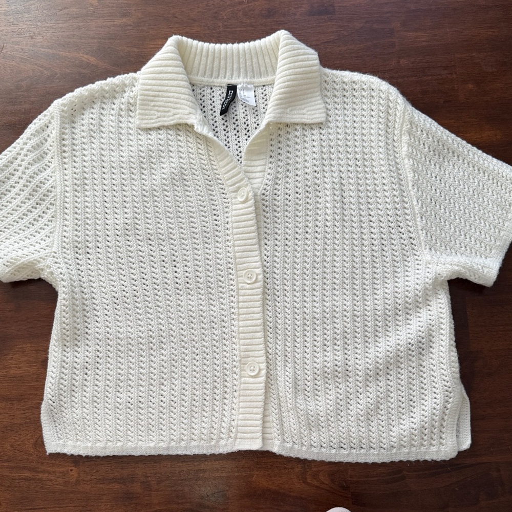 H&M Cream Knit Cardigan